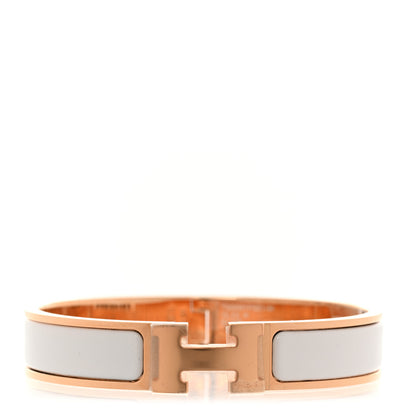 Hermes Enamel Narrow Clic Clac H Bracelet GM White 1 of 6