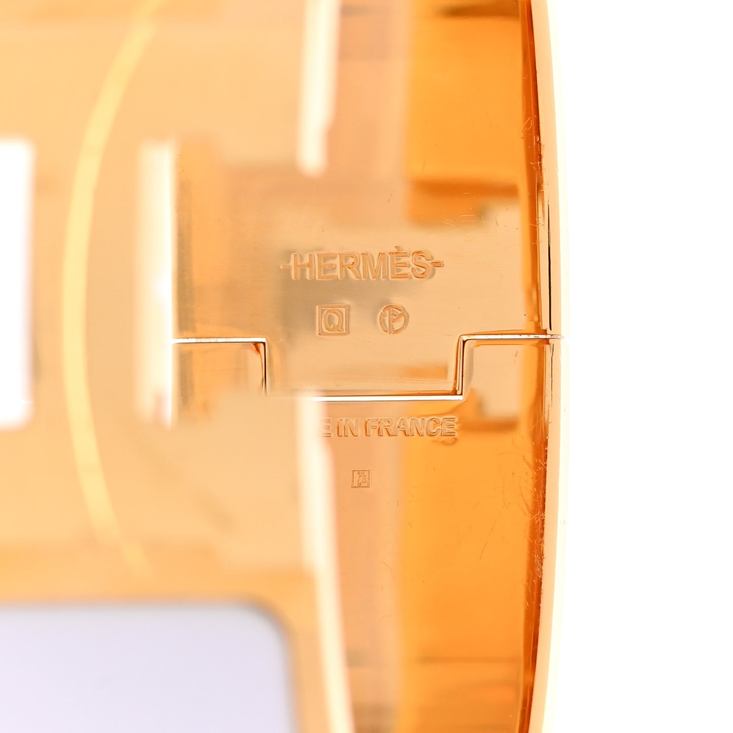 Enamel Wide Clic Clac H Bracelet GM White