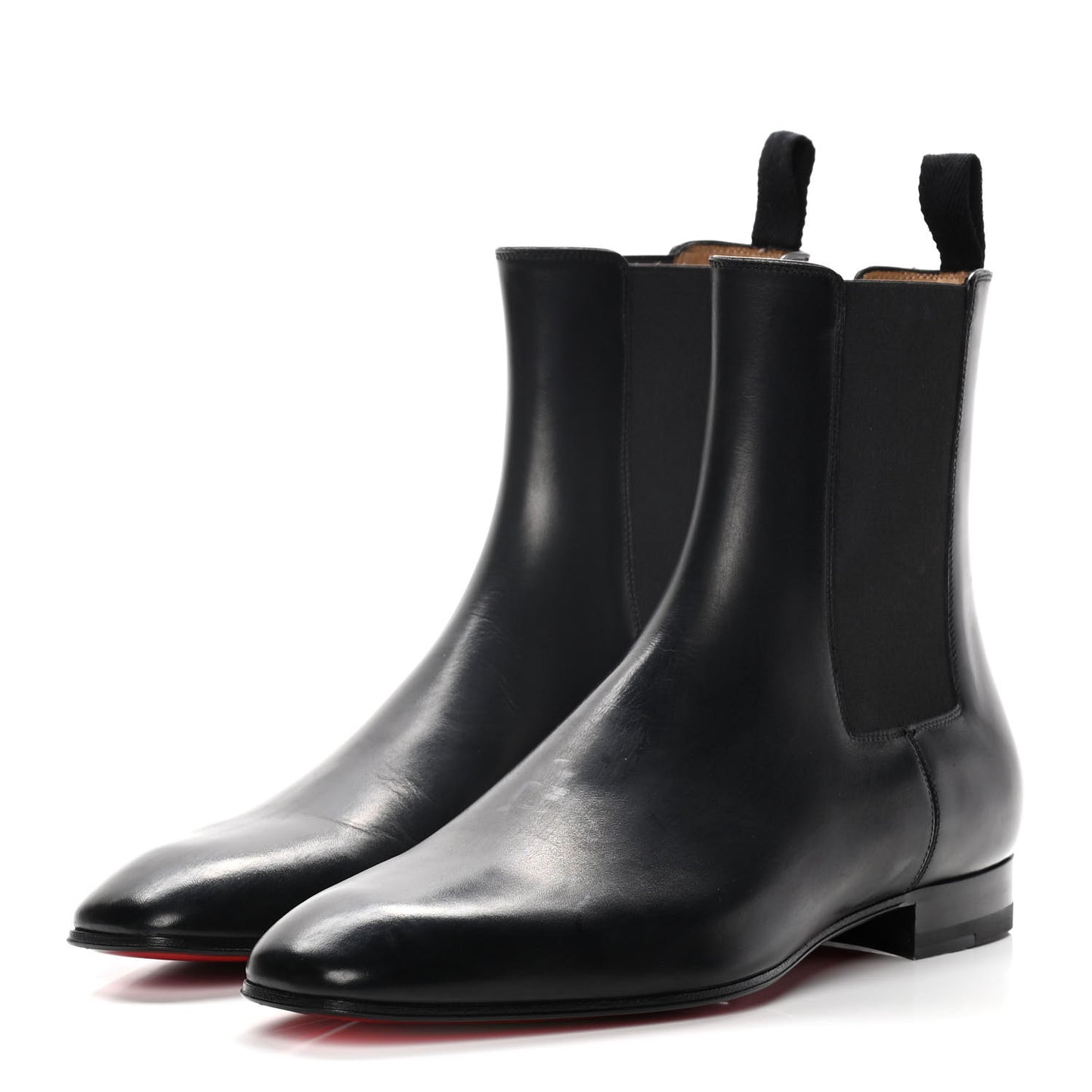 Calfskin Roadie Flat Chelsea Boots 40 Black