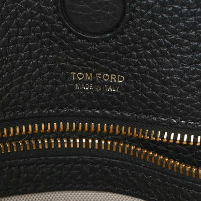 Tom Ford Pebbled Calfskin Small Alix Padlock Zip Hobo Bag Black 7 of 9