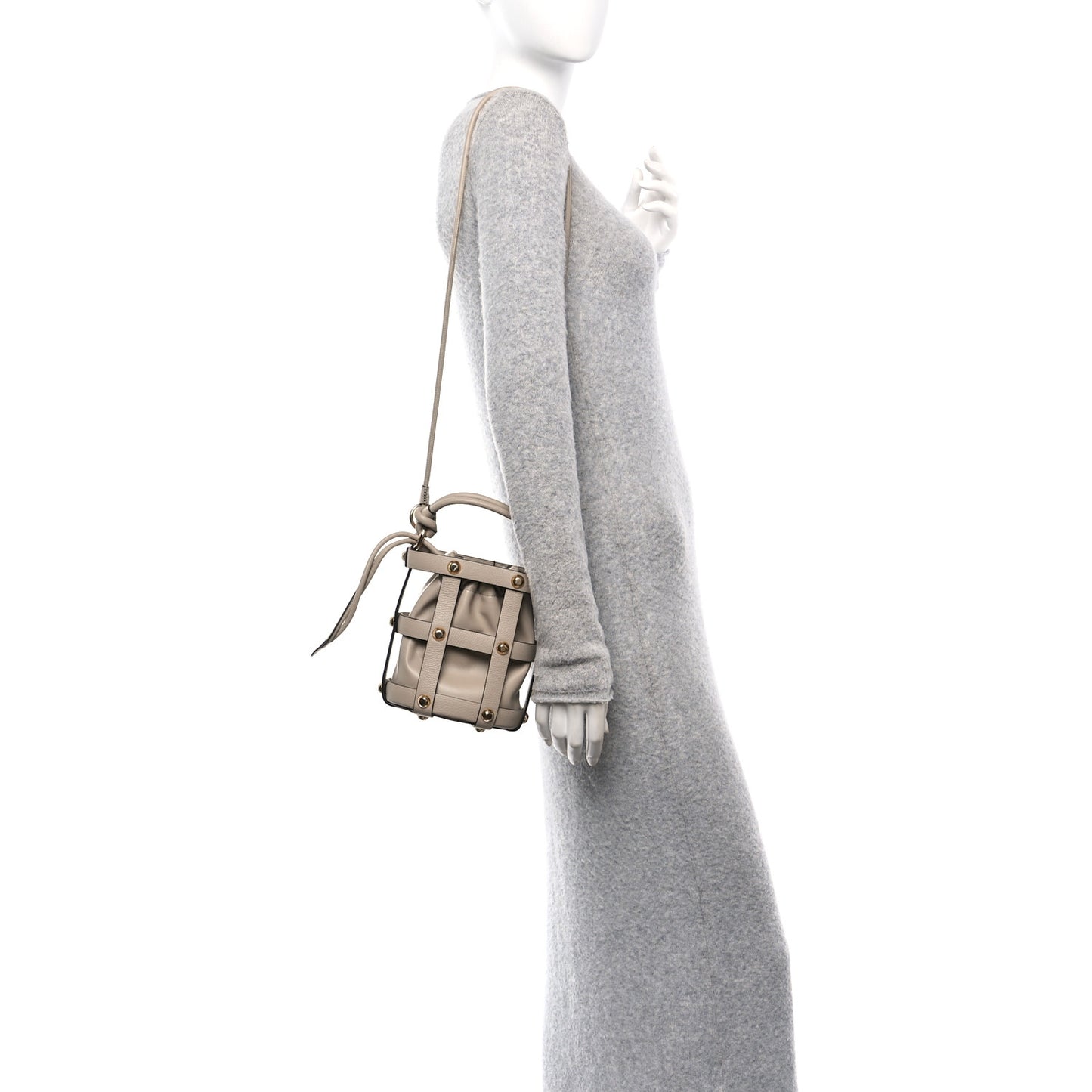 Calfskin Cage Bag Beige