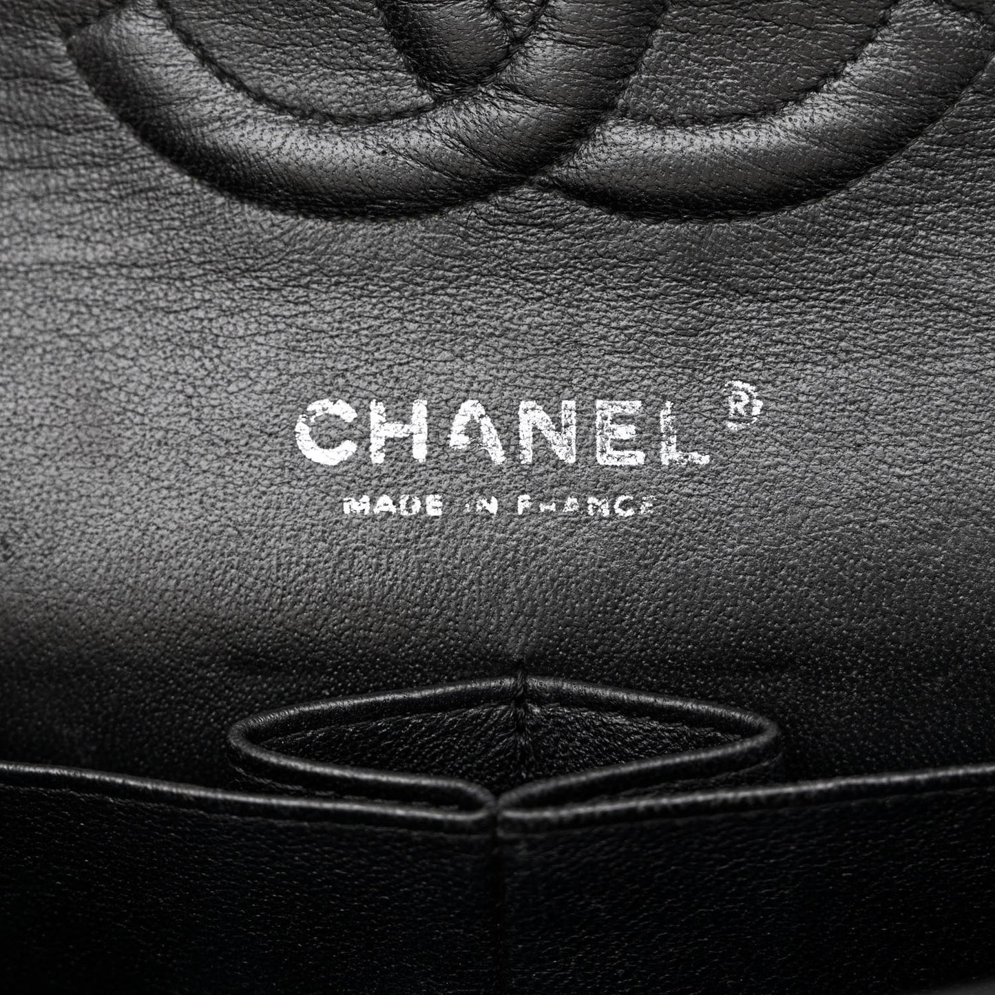 Patent Quilted Medium Double Flap Black