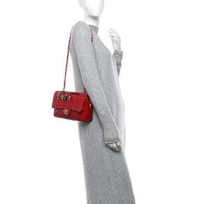 Chanel Patent Calfskin Quilted Valentine Charms Medium Single Flap Red 2 of 13