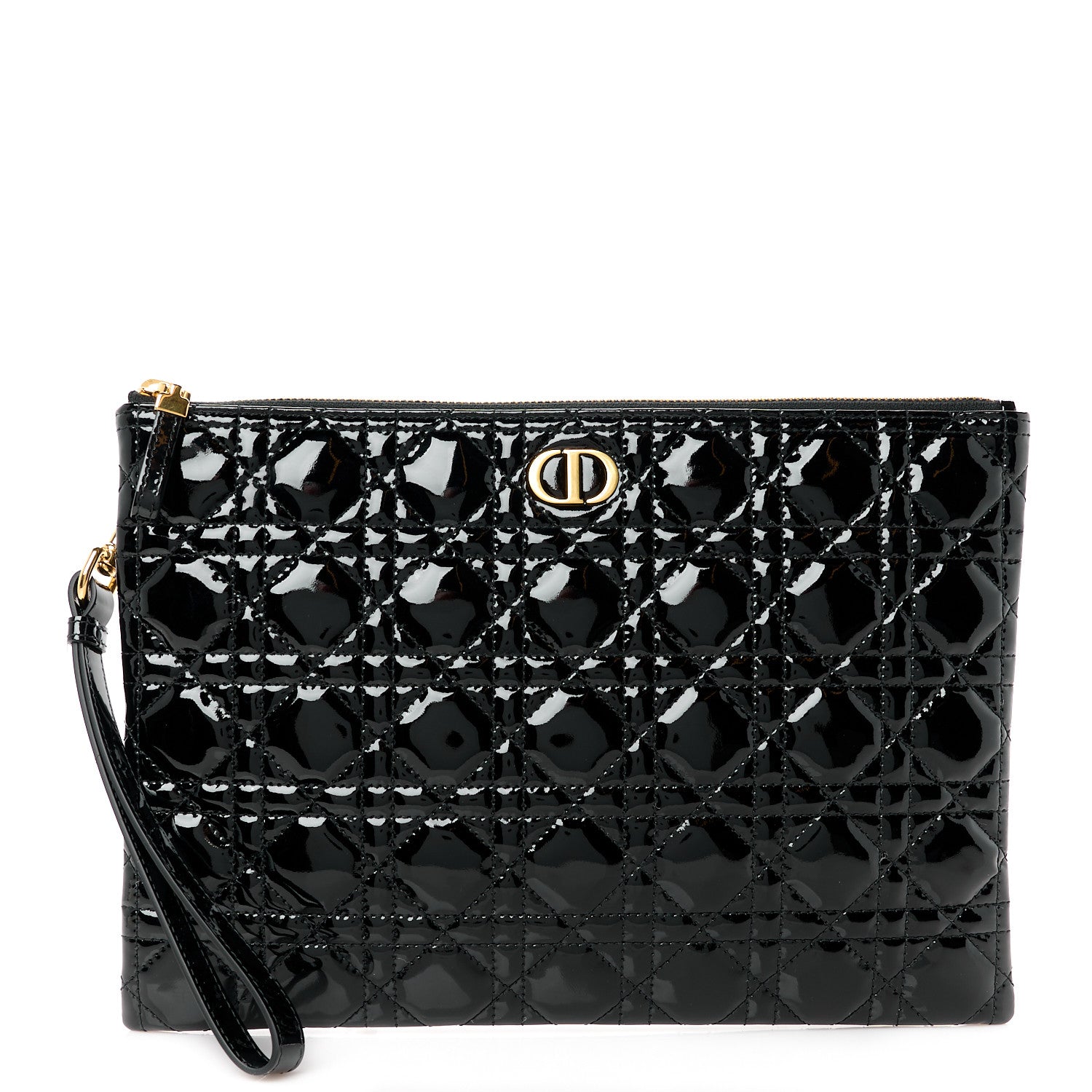 Christian Dior Patent Cannage Large Caro Daily Pouch Black 1 of 10