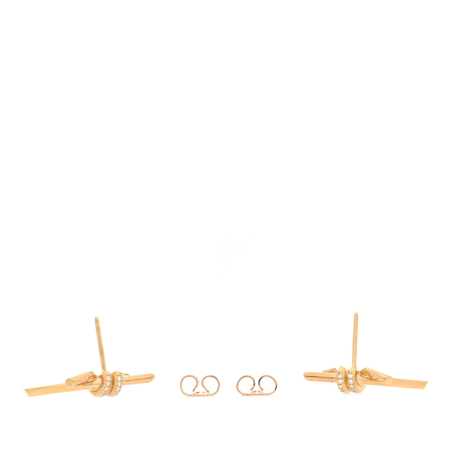Tiffany 18K Yellow Gold Diamond Tiffany Knot Earrings 3 of 5