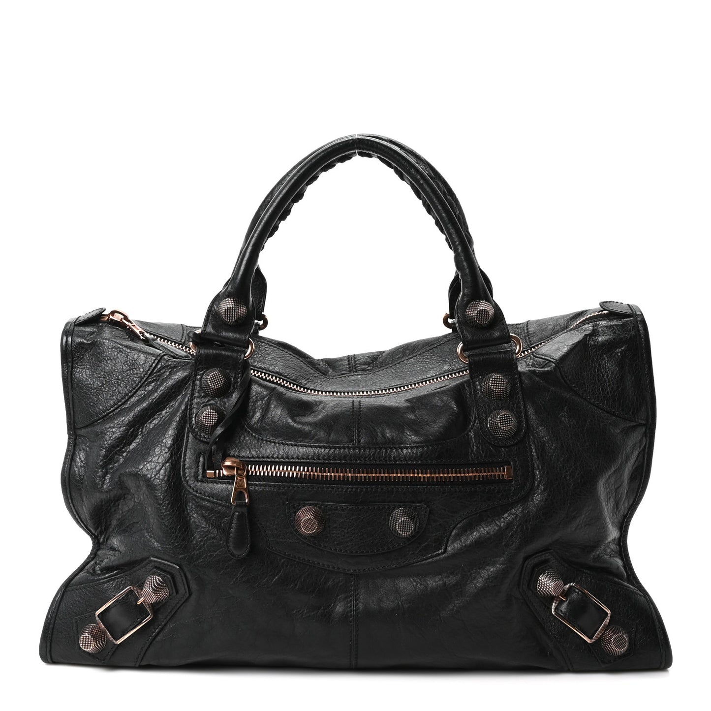 Agneau Giant 21 Rose Gold Hardware Work Black