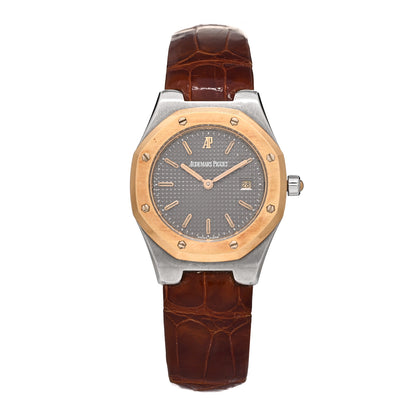Audemars Piguet Stainless Steel 18K Yellow Gold Alligator 28mm Royal Oak Quartz Watch Grey 66800SA 1 of 4