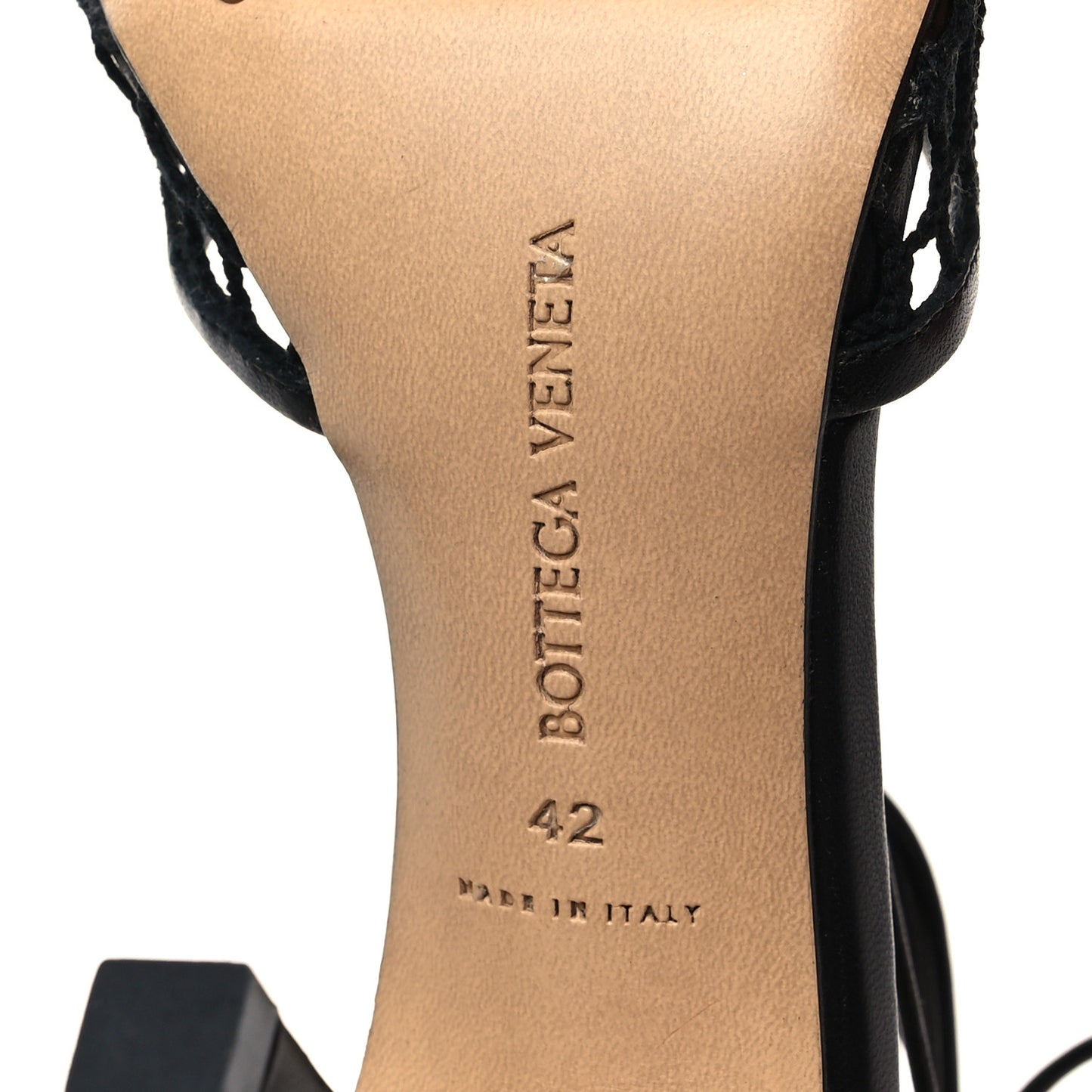 Mesh Nappa Stretch Ankle Tie Sandals 42 Black
