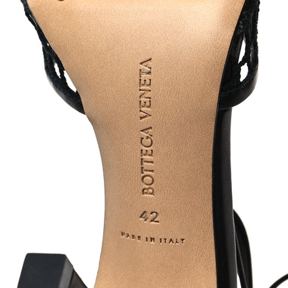 Bottega Veneta Mesh Nappa Stretch Ankle Tie Sandals 42 Black 6 of 7