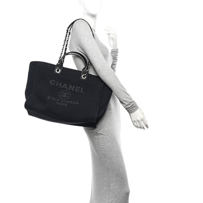Chanel Mixed Fibers Medium Deauville Black 2 of 11