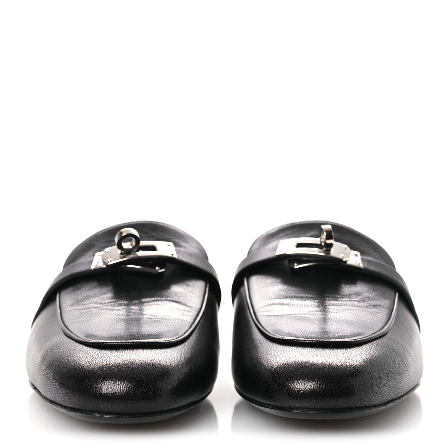 Hermes Glazed Calfskin Oz Mules 41 Black 3 of 10