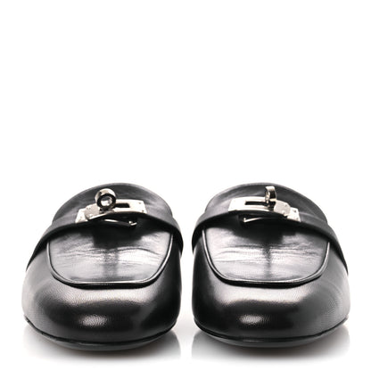 Hermes Glazed Calfskin Oz Mules 41 Black 3 of 10