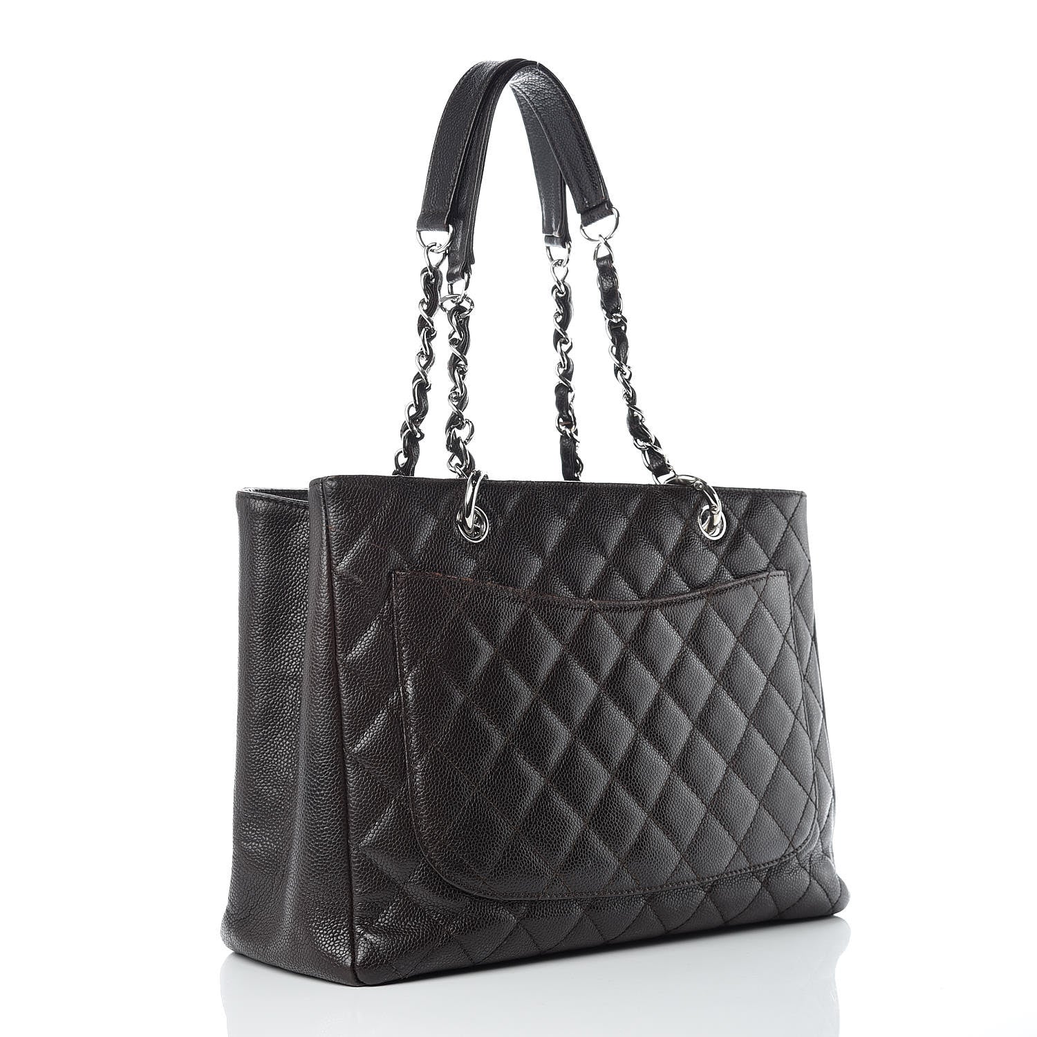 Chanel Caviar Quilted Grand Shopping Tote GST Dark Brown 3 of 13