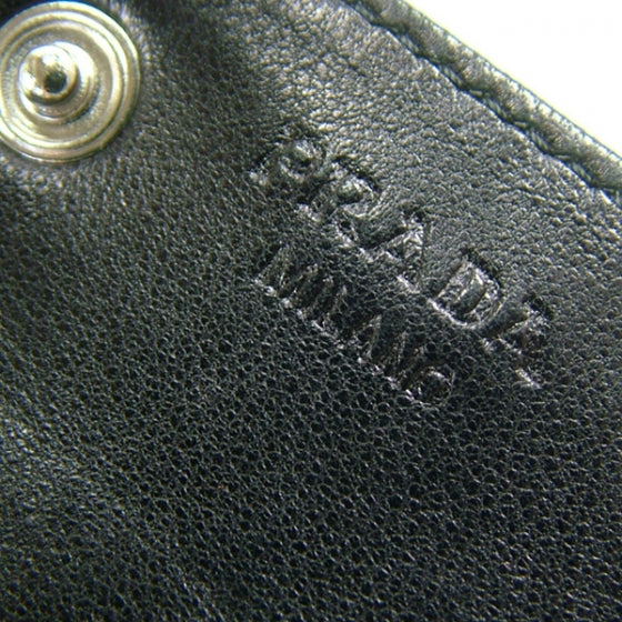 Prada Crocodile Embossed Flap Wallet Black 8 of 9
