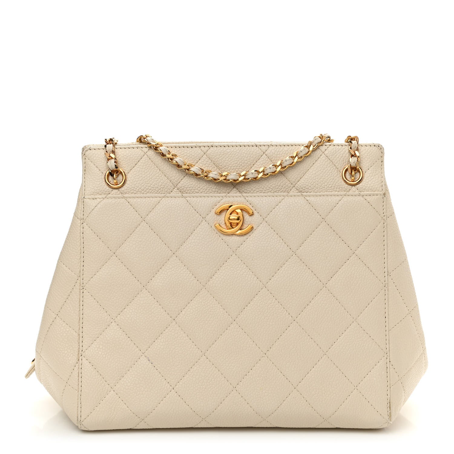 Chanel Caviar Quilted Small Chain Shoulder Bag White 1 of 17