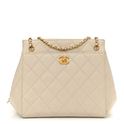 Chanel Caviar Quilted Small Chain Shoulder Bag White 1 of 17
