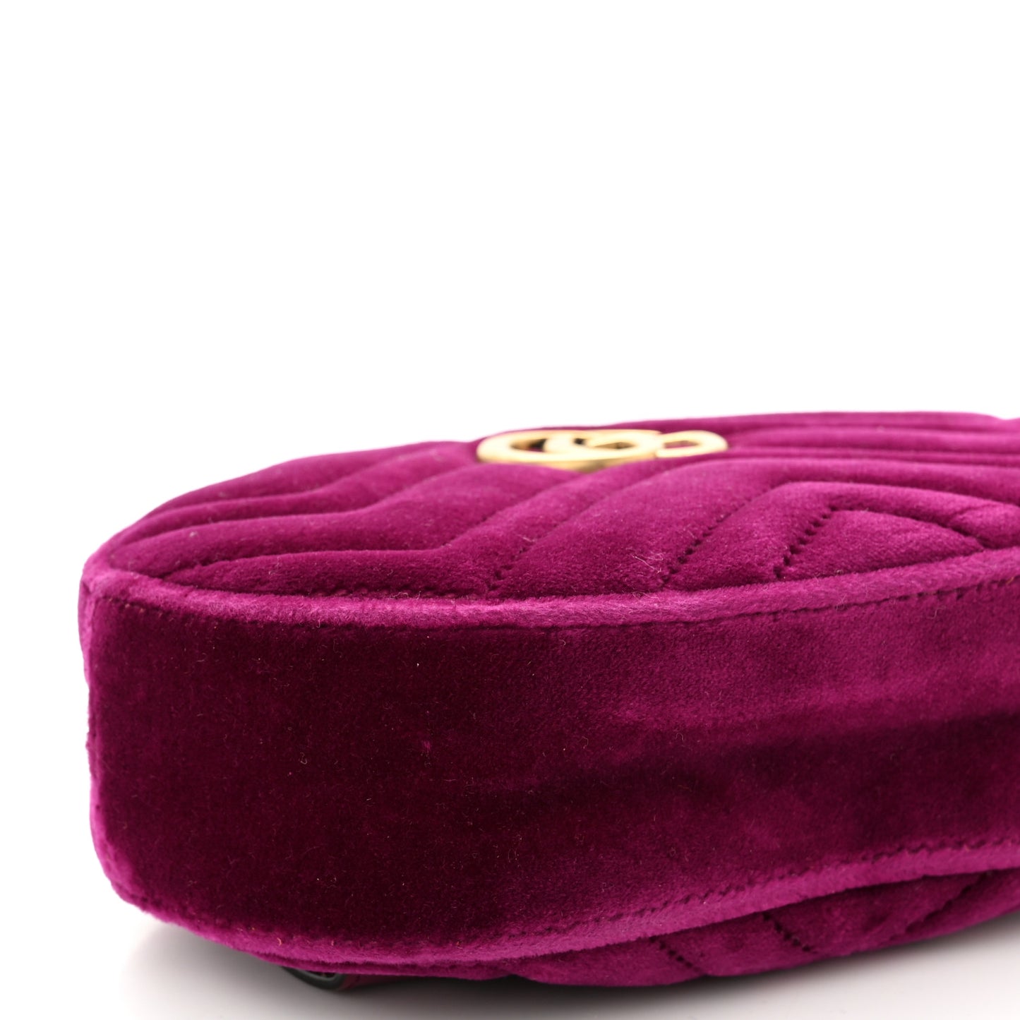 Velvet Matelasse GG Marmont Belt Bag Fuchsia 85 34 Violet Cyclamen