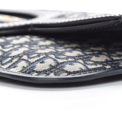 Christian Dior Oblique Fold Over Clutch Blue 8 of 11