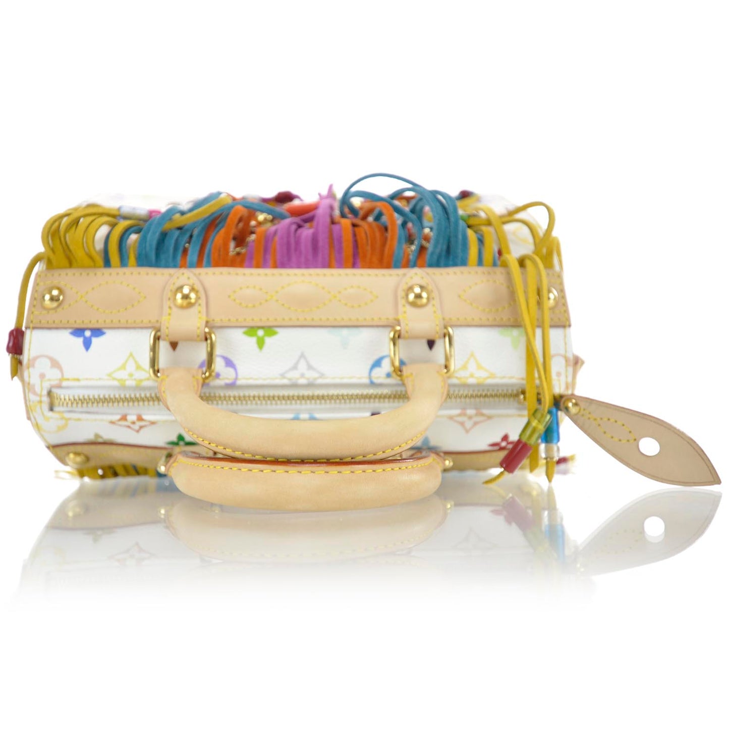 Monogram Multicolor Fringe Speedy 25 White