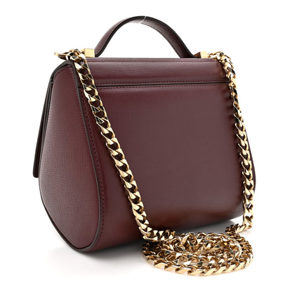 Givenchy Textured Calfskin Mini Pandora Box Chain Crossbody Bag Oxblood 3 of 10