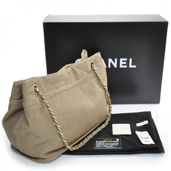 Leather Natural Beauty Tote Dark Beige