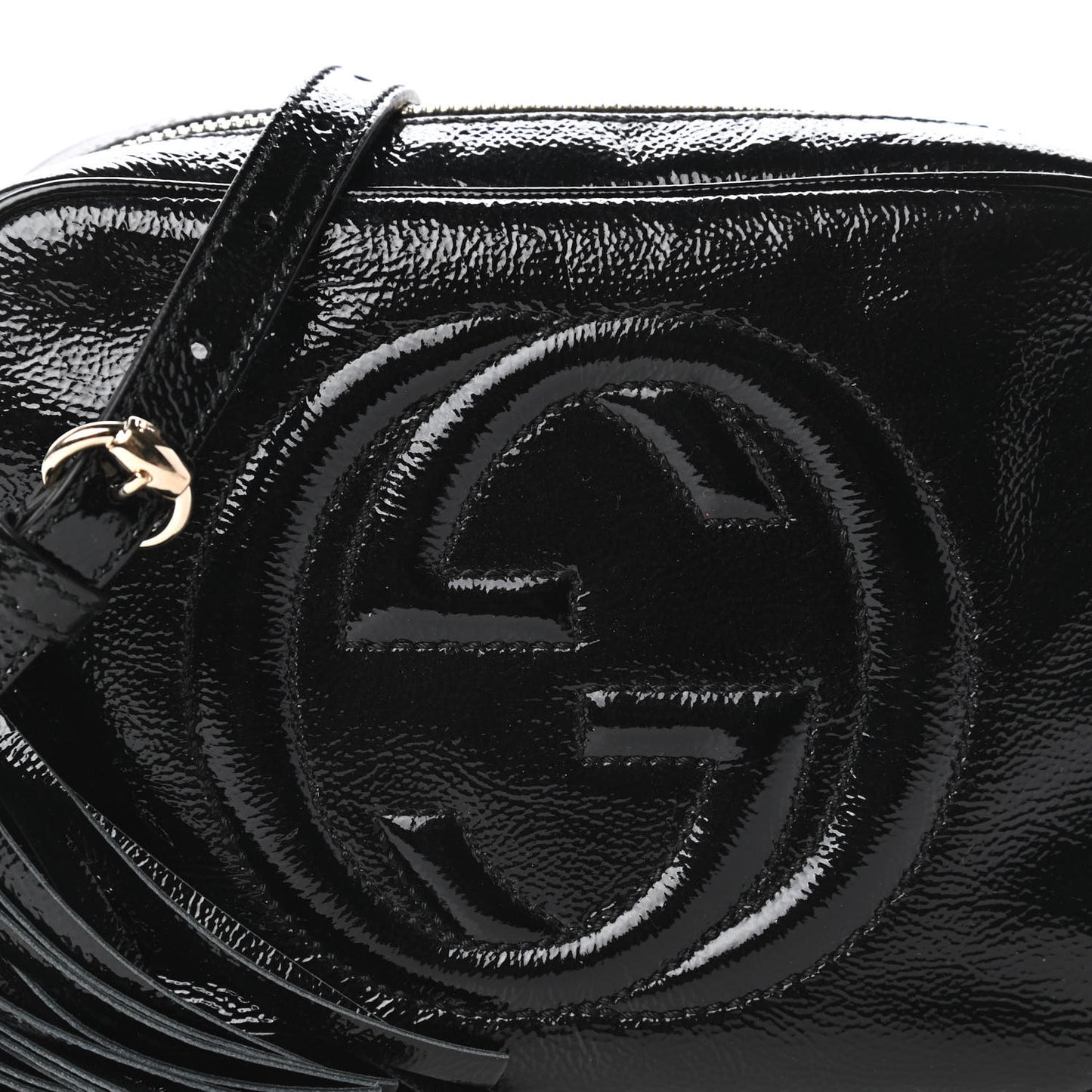 Soft Patent Small Soho Disco Bag Black