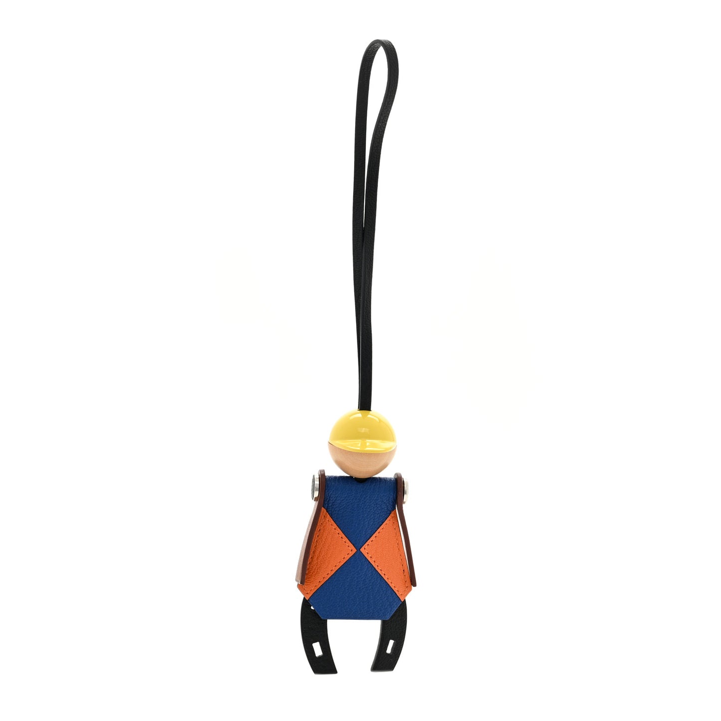 Chevre Mysore Barenia Jockey Bag Charm Black Bleu France Orange Fauve