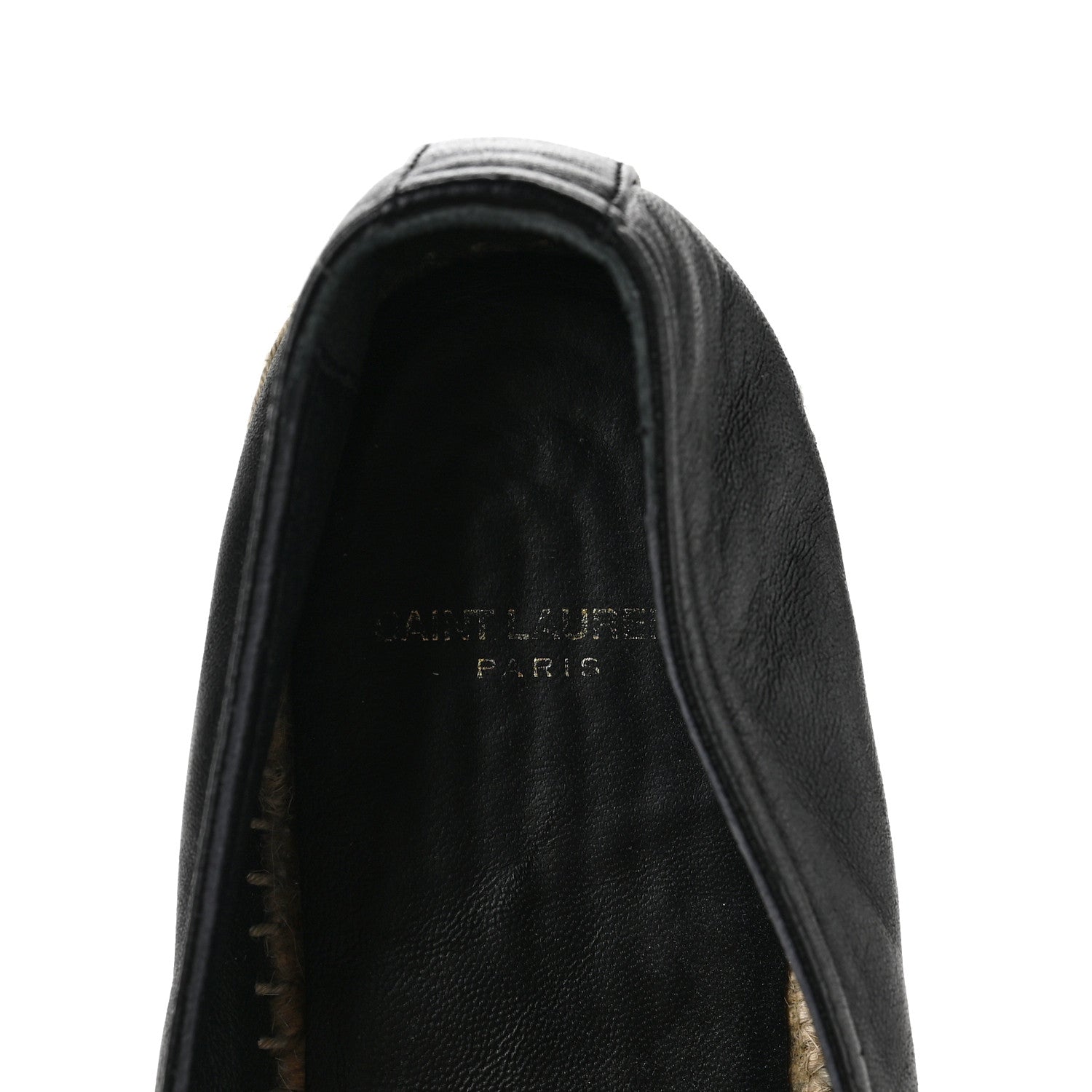 Saint Laurent Lambskin Monogram Espadrilles 37.5 Black 7 of 8