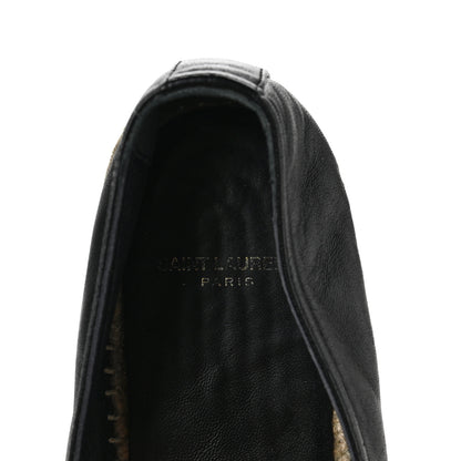 Saint Laurent Lambskin Monogram Espadrilles 37.5 Black 7 of 8