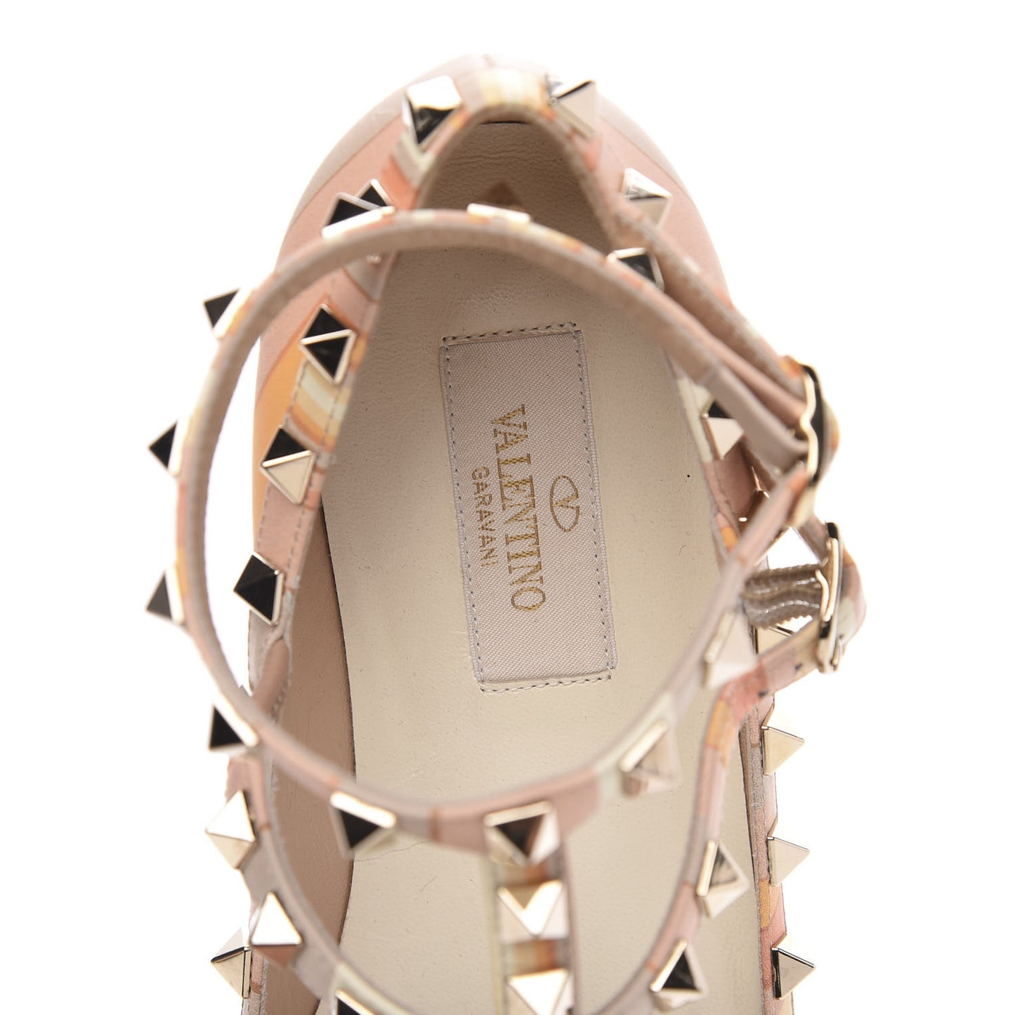 Nappa Native Couture 1975 Rockstud Cage Ballerina Flats 36 Mandarin Sorbet