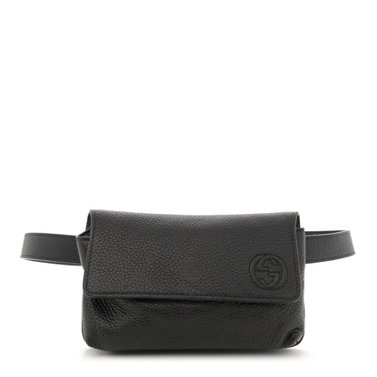 Gucci Pebbled Calfskin Soho Flap Belt Bag Black 1 of 13