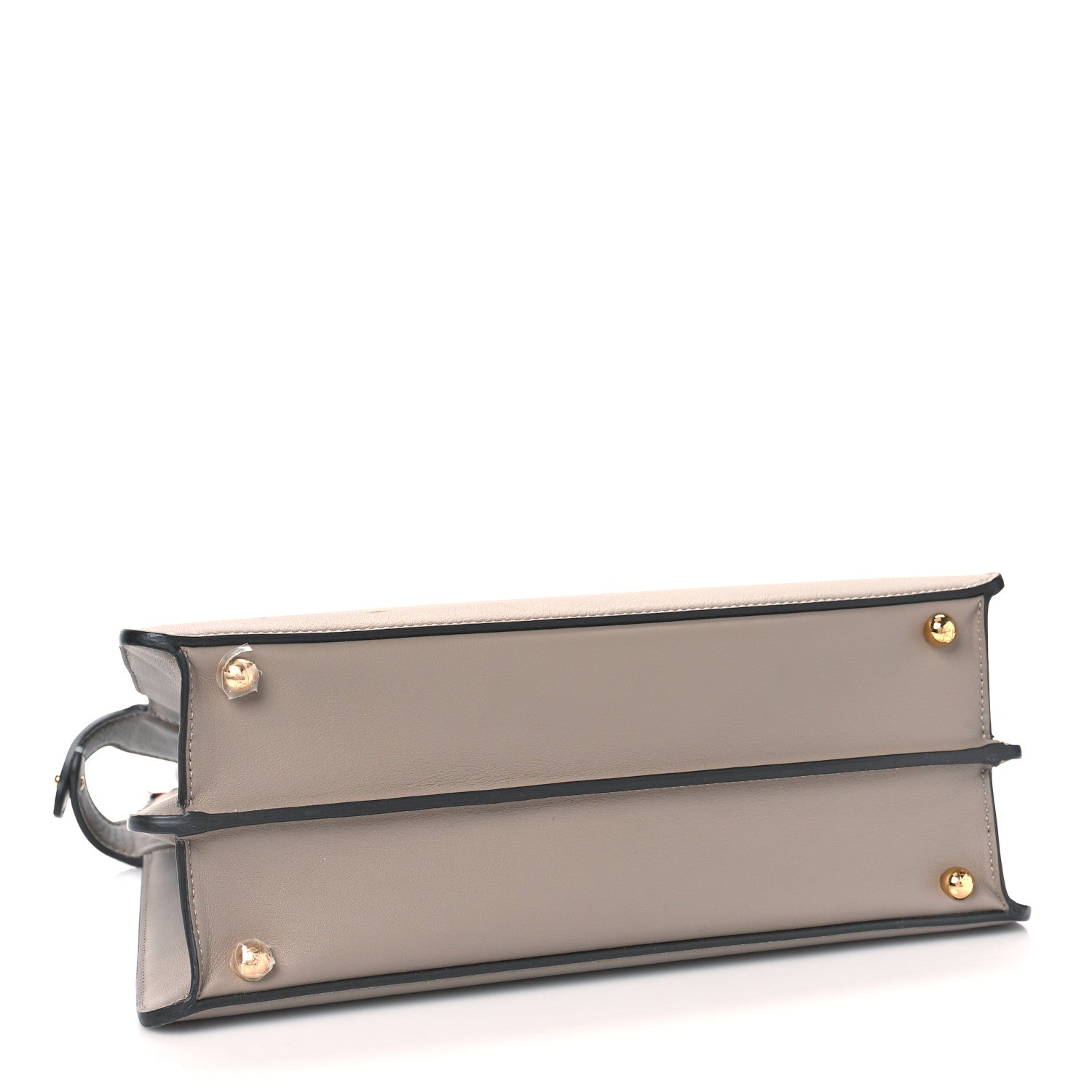 Fendi Vitello Seta Shiny Nappa Plexiglass Medium Peekaboo I SEE U Satchel Tortora 4 of 9