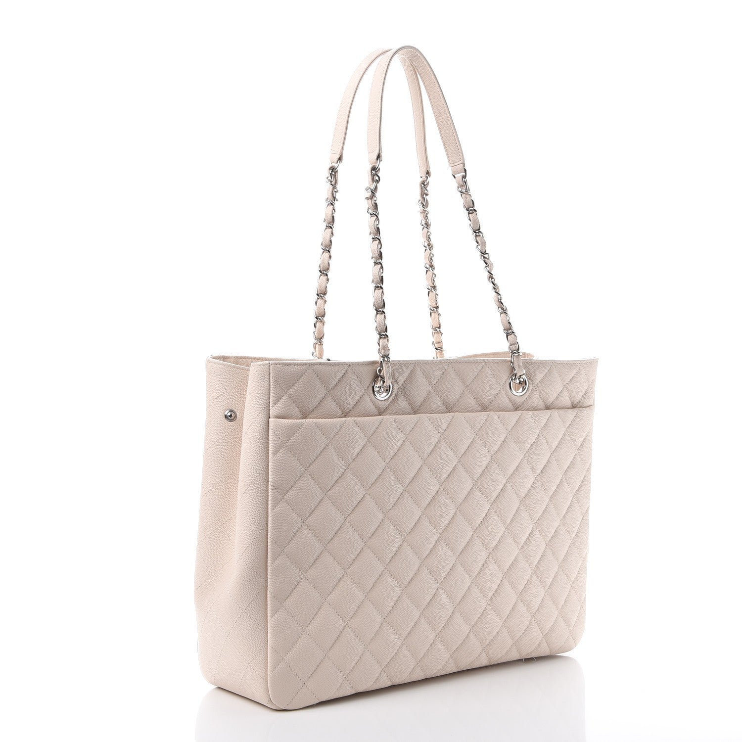 Chanel Caviar Quilted Large Classic Shopping Tote Light Beige 3 of 8