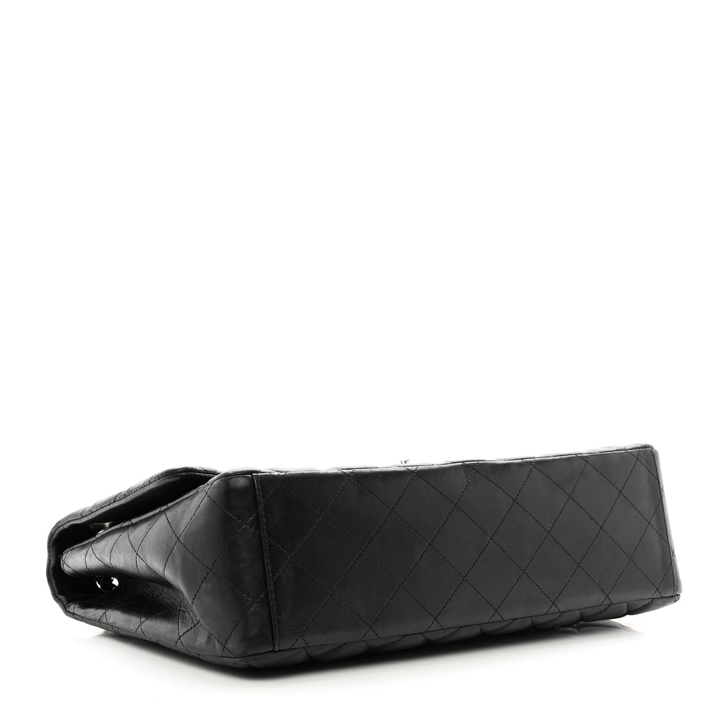 Lambskin Quilted Maxi Single Flap Black