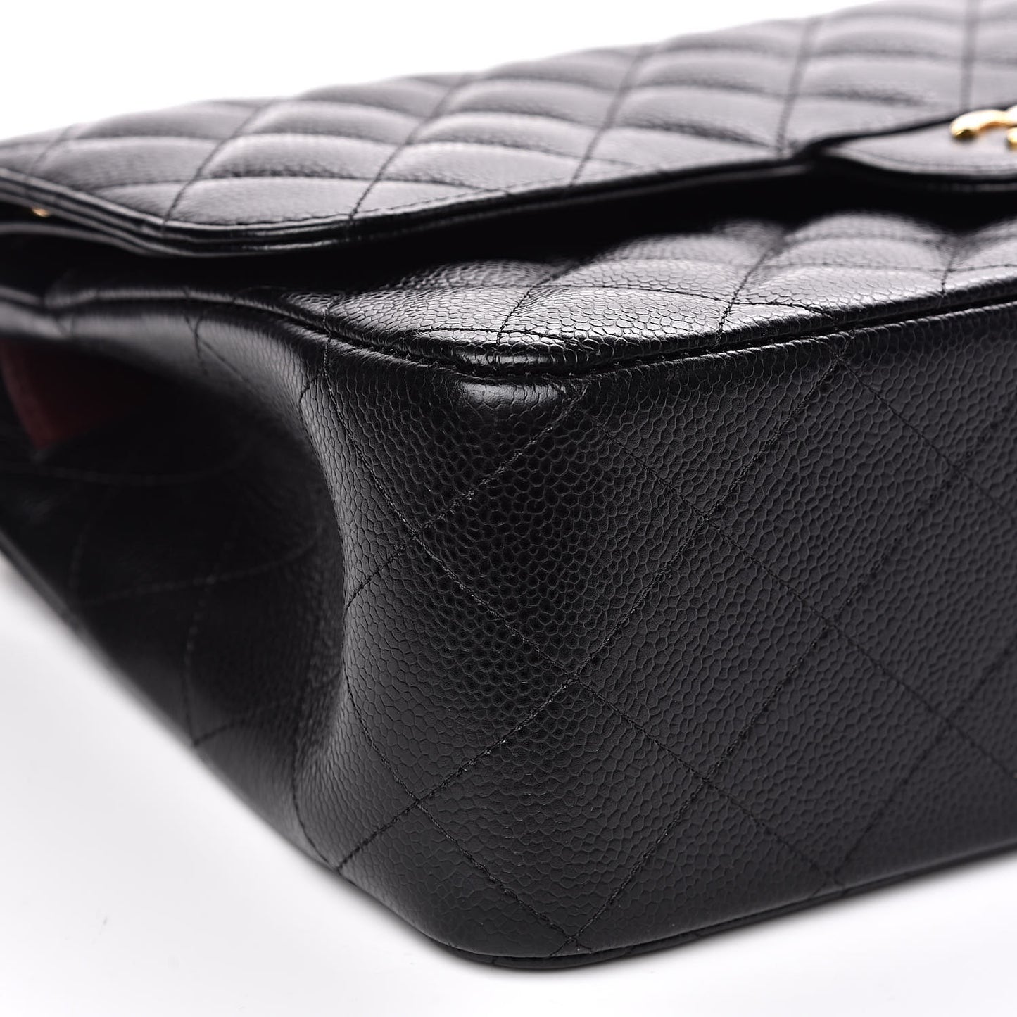 Caviar Quilted Jumbo Double Flap Black