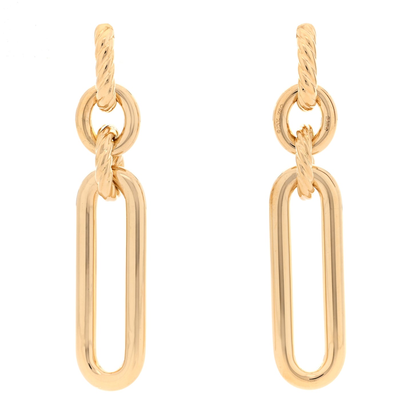 18K Yellow Gold Lexington Double Link Drop Earrings
