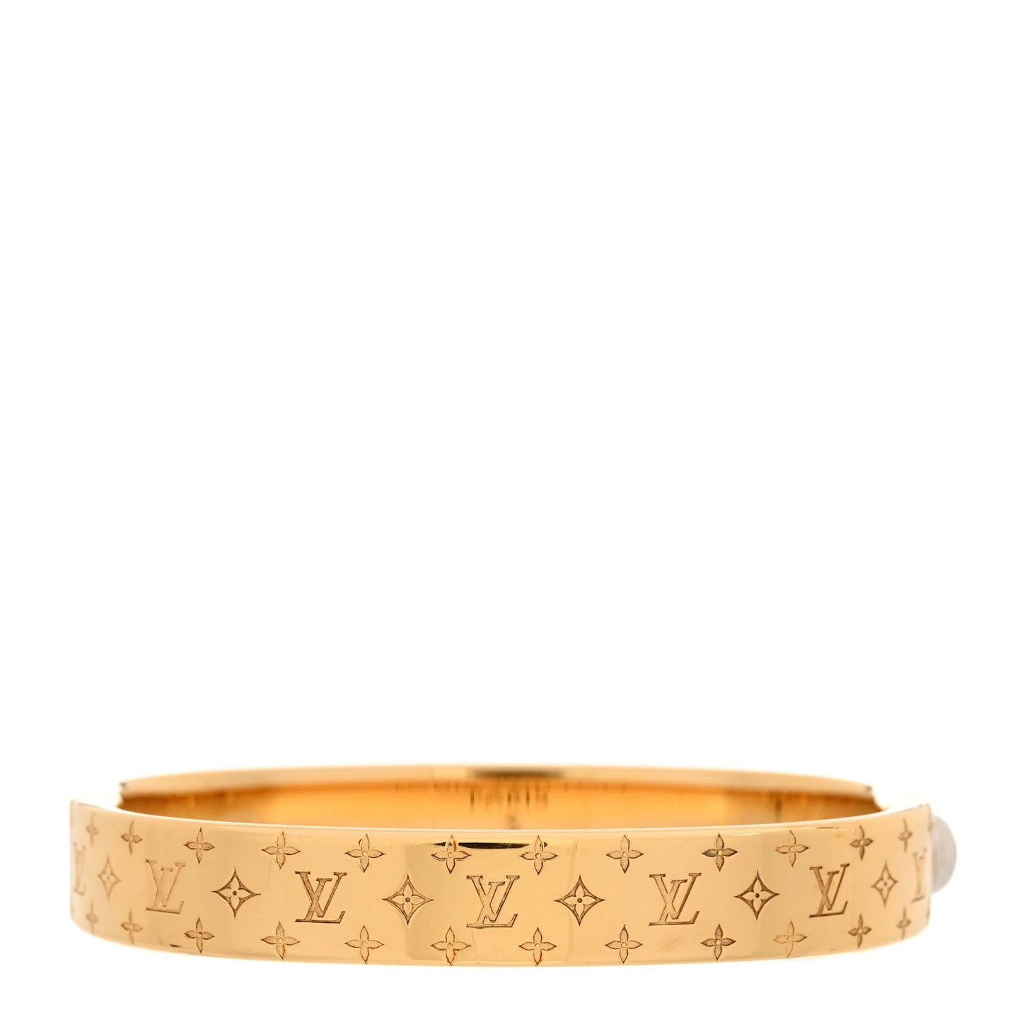 Brass Crystal Monogram Nanogram Strass Cuff S Gold