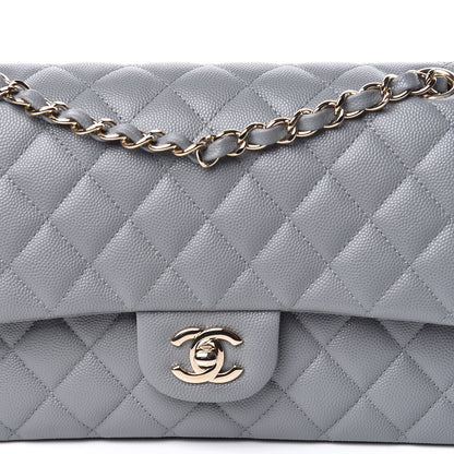 Chanel Caviar Quilted Medium Double Flap Grey 10 of 10