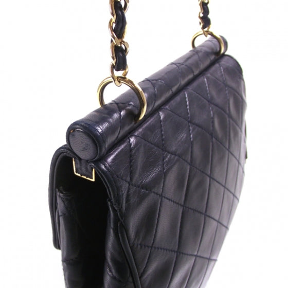 Chanel Vintage Quilted Envelope Tassel Bag Navy 7 of 12
