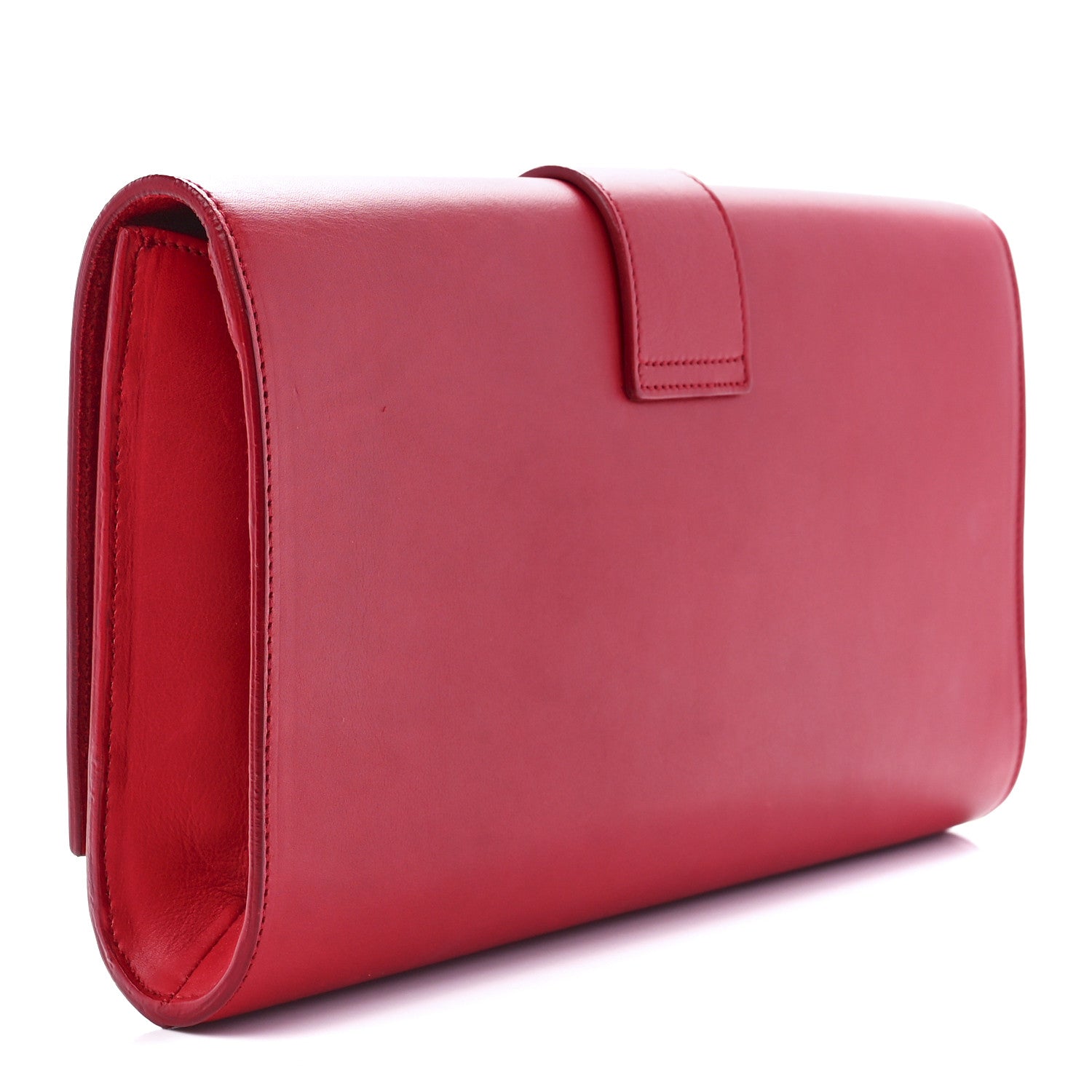 Saint Laurent Calfskin Classic Y Ligne Clutch Red 3 of 12
