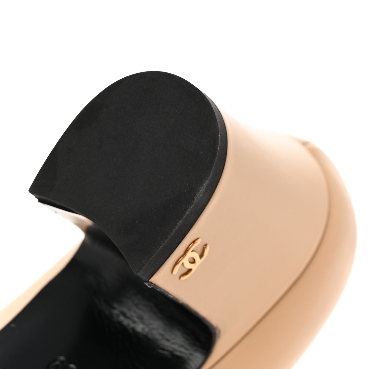 Lambskin Cap Toe CC Pumps 39 Beige Black