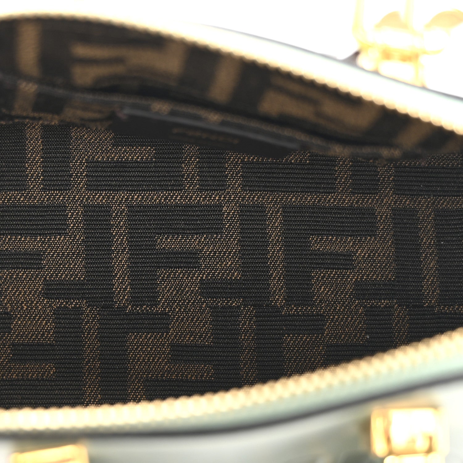 Fendi Vitello King Plexiglass Logo Embossed Mini By The Way Top Handle Boston Bag Menta 5 of 10