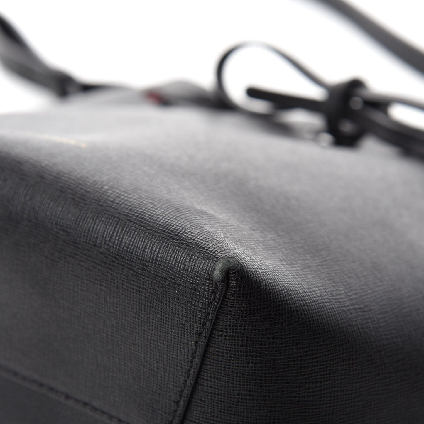 Saffiano Mini Bucket Bag Black Flamma