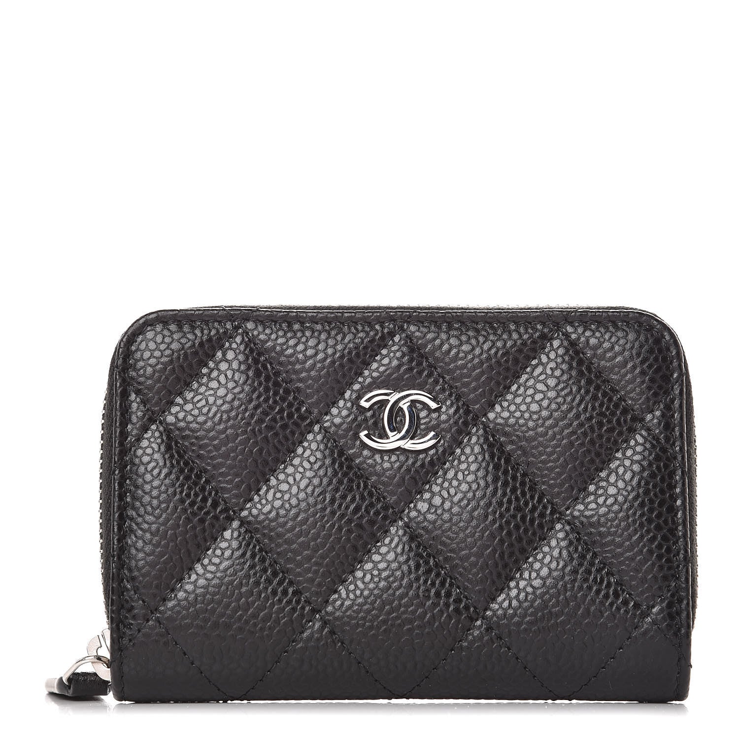 Chanel Caviar Quilted Zip Coin Purse Black 1 of 8