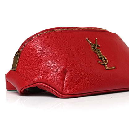 Saint Laurent Grain De Poudre Monogram Belt Bag Rouge Eros 9 of 14