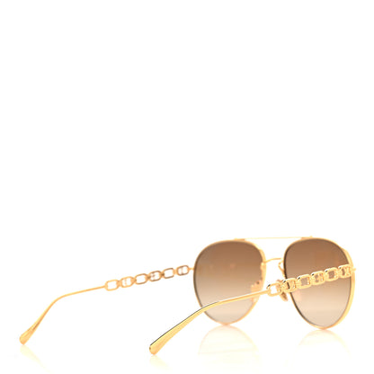 Louis Vuitton Metal My LV Chain Pilot Sunglasses Z1539W Gold 4 of 7