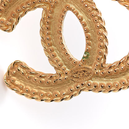 Chanel CC Drop Earrings Matte Gold 4 of 7
