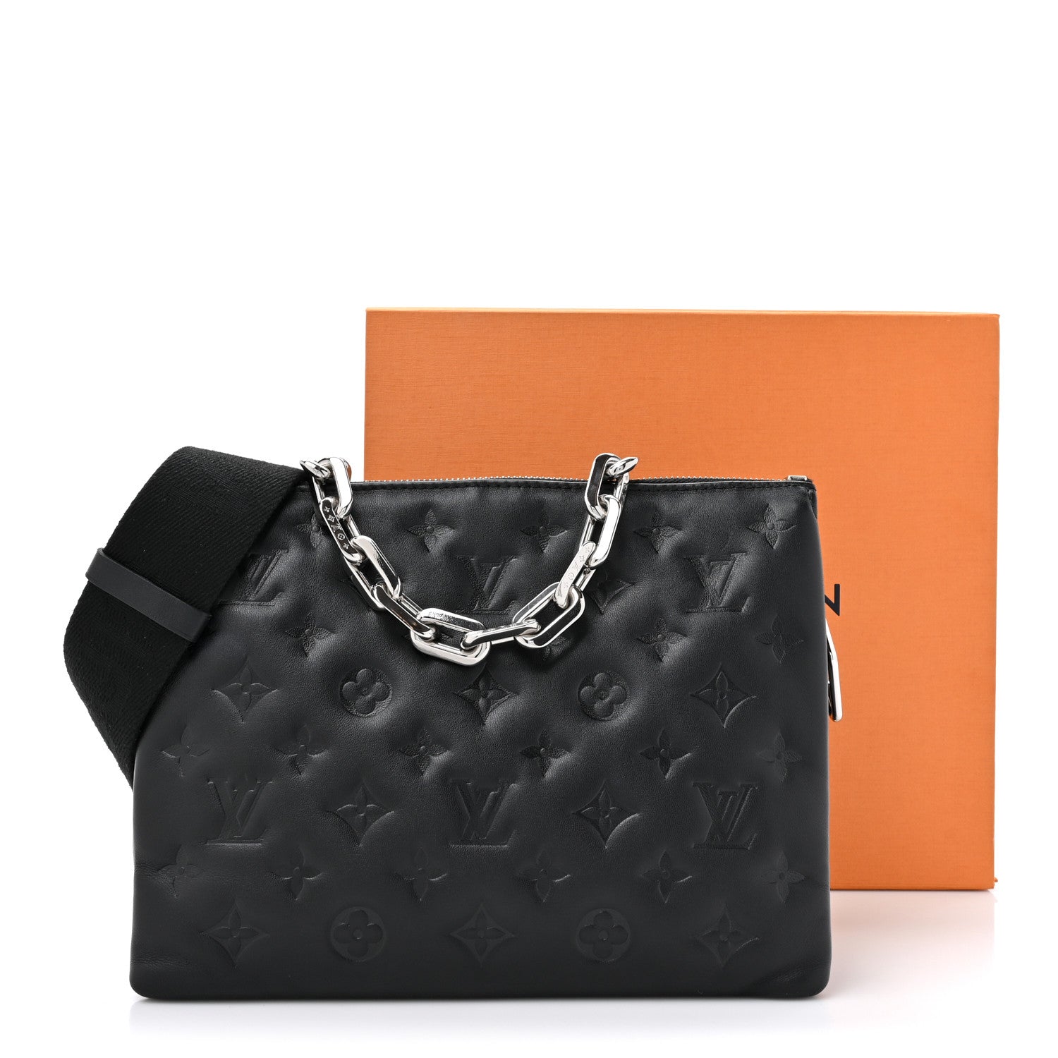 Louis Vuitton Lambskin Embossed Monogram Coussin PM Black 14 of 14
