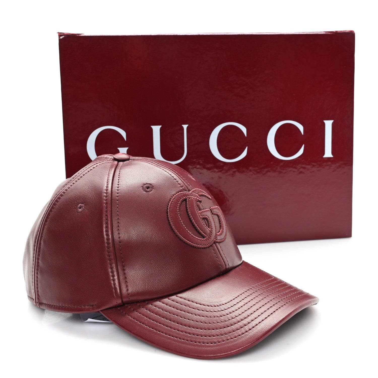 Gucci Nappa GG Baseball Hat M Burgundy 1861352 – FASHIONPHILE