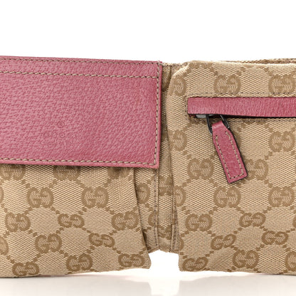 Gucci GG Monogram Web Double Pocket Belt Bag Pink 7 of 9